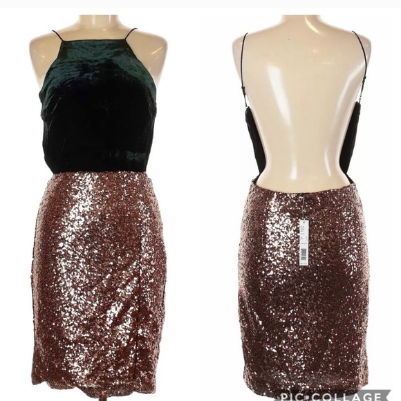 Gianni Bini Green & Gold sequin night out dress - Picture 7 of 7